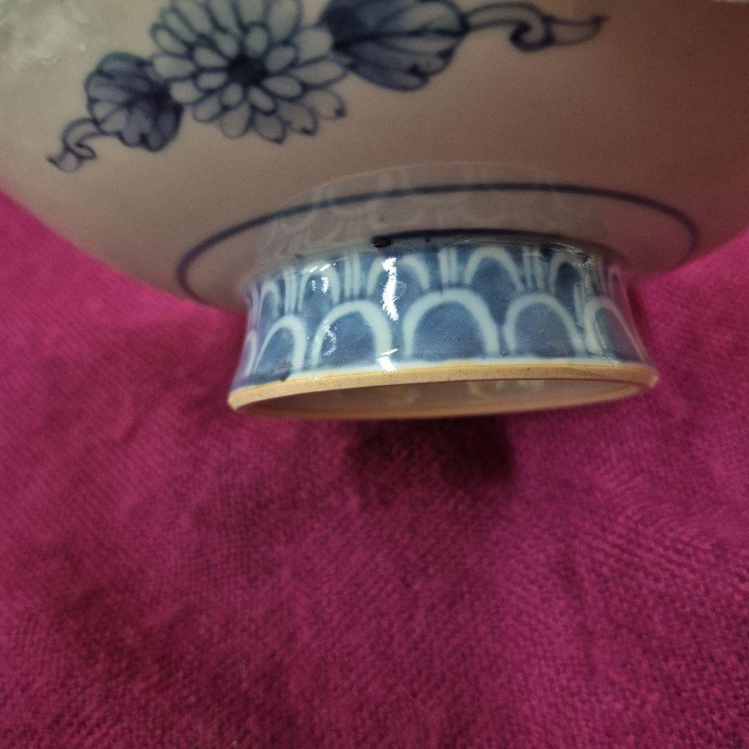 六代佐藤走波　染錦菊草花文高杯皿