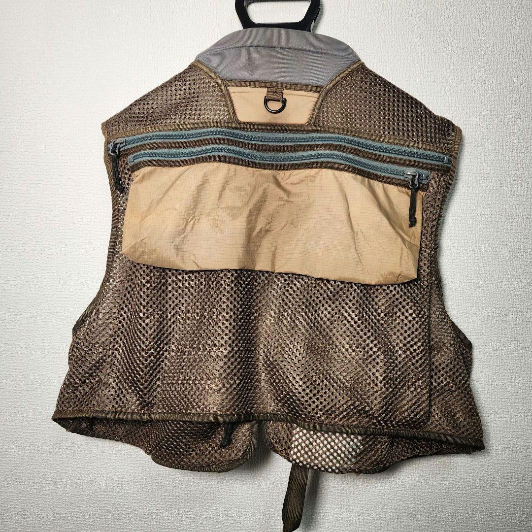 Patagonia メッシュフィッシングベスト ベージュ ブラウン　バーチカル
