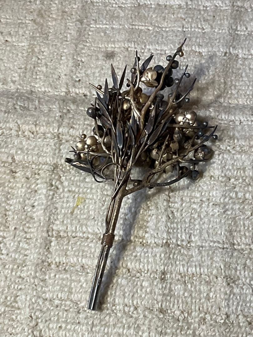 銀製／ボンボニエール・梅の花束。【大正レトロ・三越・銀製】。