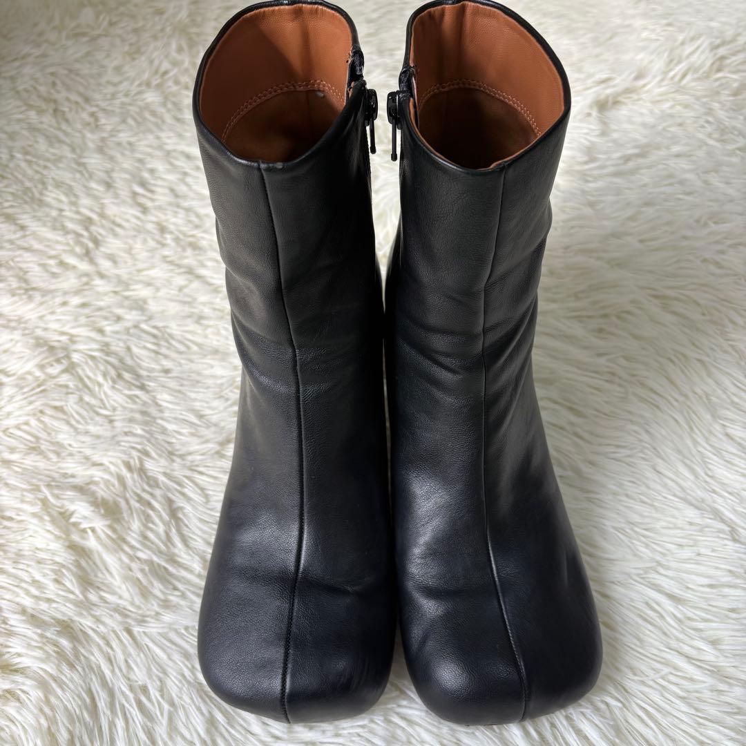 todayful Square Short Boots 38 ブーツ 黒　レザー