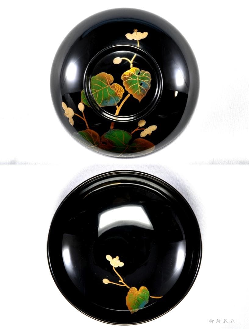 堂畑勝峯 絵変蒔絵 煮物椀 五 共箱 輪島塗 懐石道具