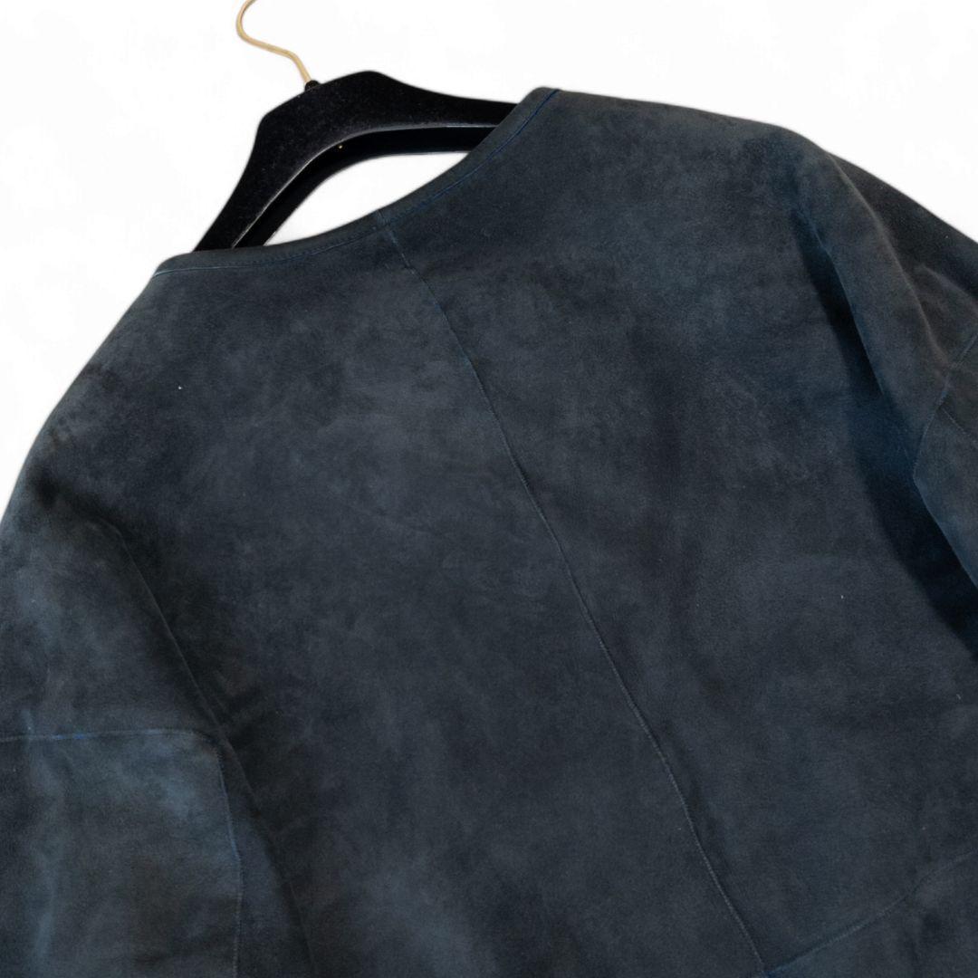 定価25万 アストラット リアルムートン ノーカラーライダースジャケット 黒 M