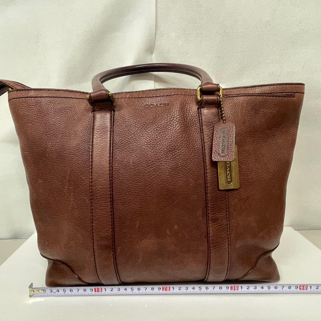 COACH コーチ トートバッグ ブリーカー チャーム付 レザー カーキ A4