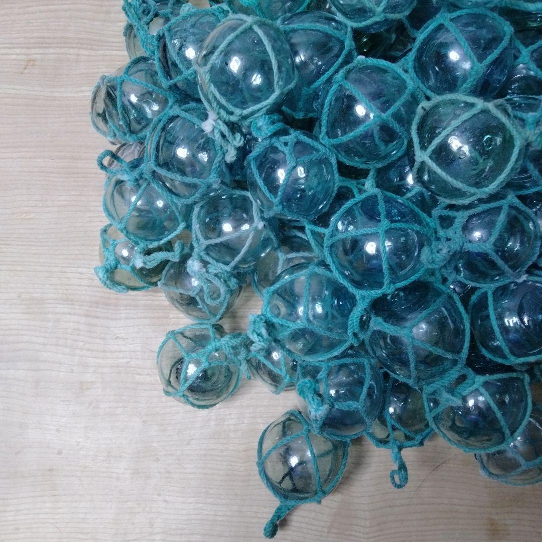 ガラス浮球　浮き玉　ガラス玉　漁具　 ９９個セット　網紐付き