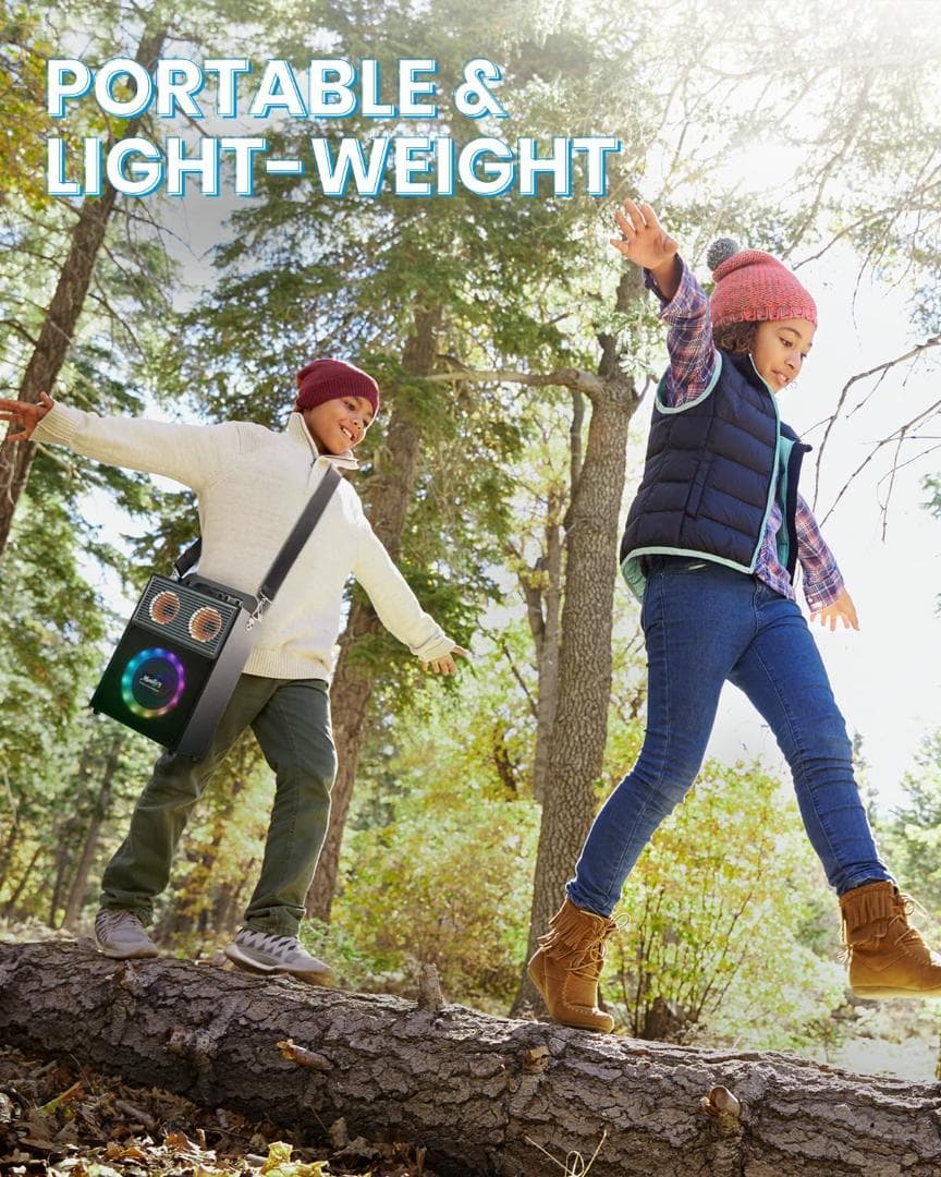 Moukey カラオケマシン、ストラップ付きポータブルBluetooth PA