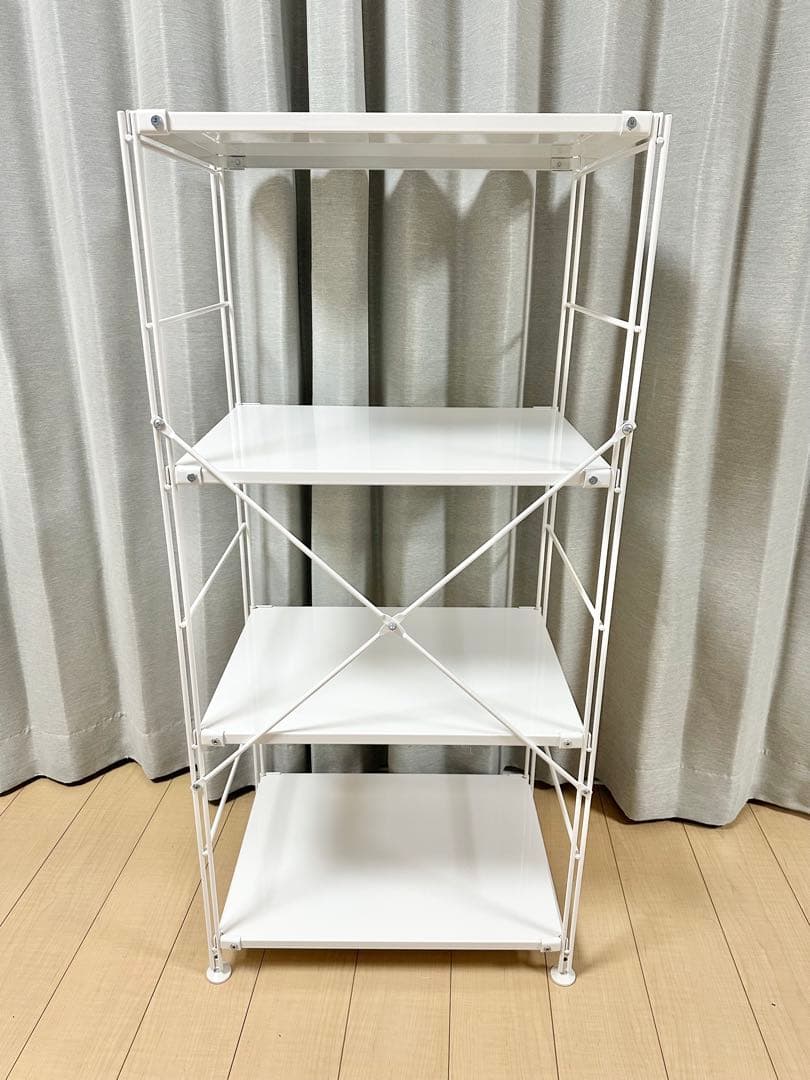 無印良品 スチールユニットシェルフ・スチール棚セット・中・ライトグレー