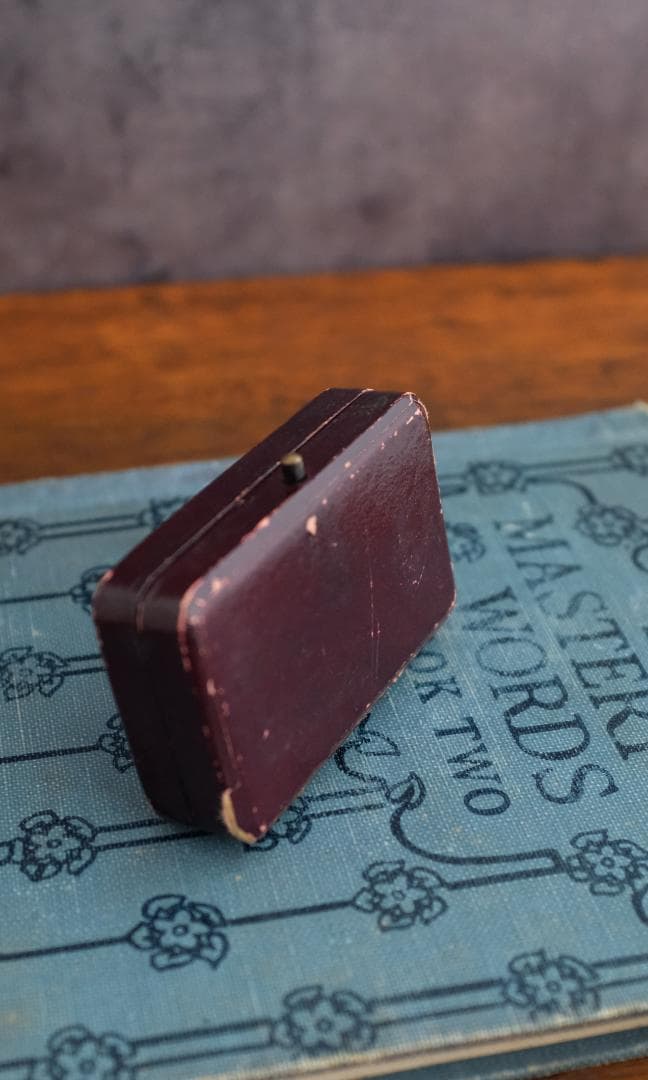 イギリスアンティークブローチケース＊英国アンティークボックス＊グリーン＊ブラウン