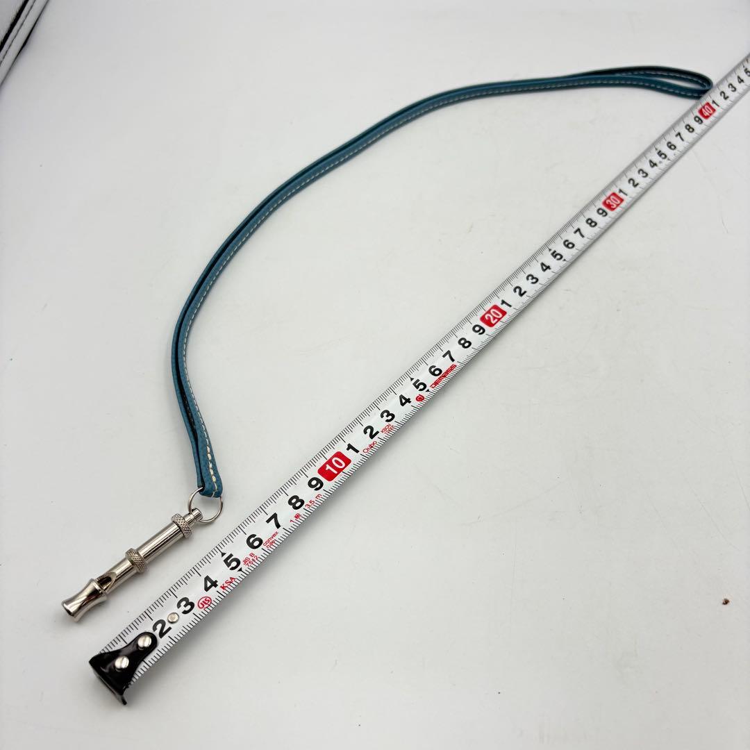 エルメス シフレ ホイッスル シルバー ブルー レザー 0724-S6543h