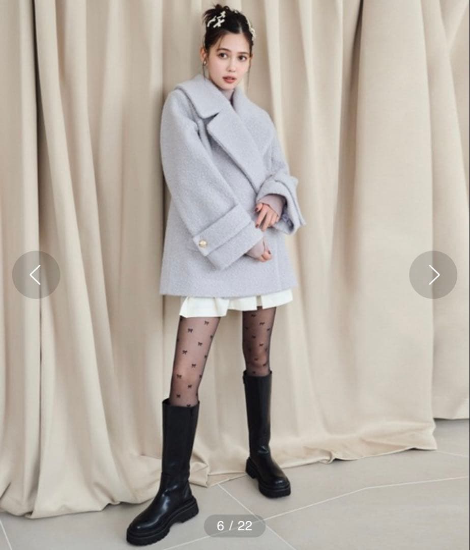 美品 REDYAZEL ボアダブルミドルコート