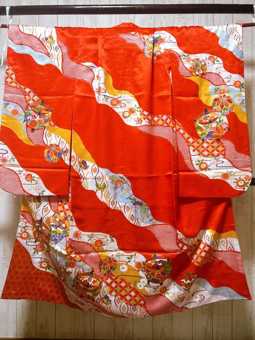 王道!!赤系♡七五三　7歳　女の子　フルセット　一式　朱赤　黒