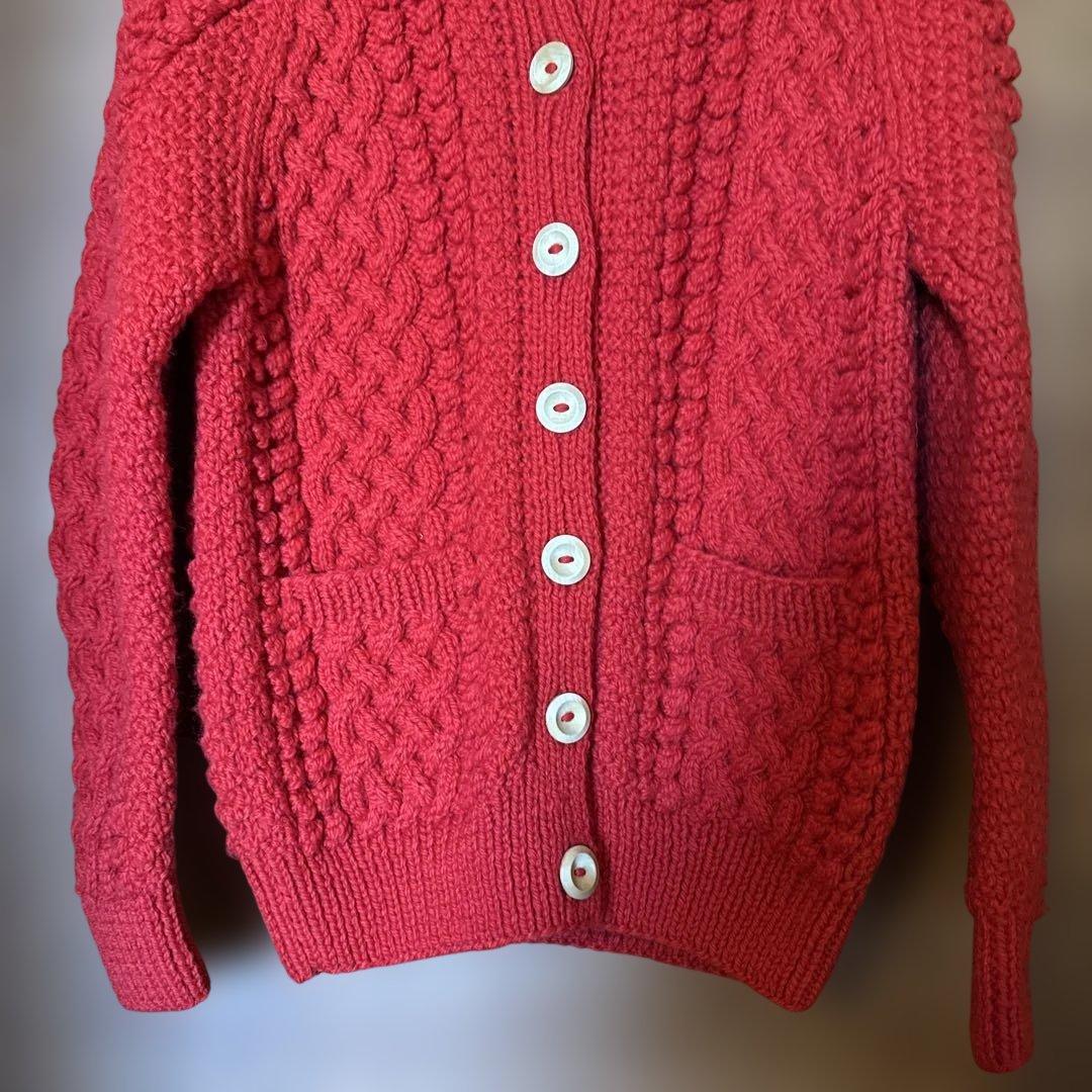 最終お値下げINVERALLAN 赤 ウール カーディガン