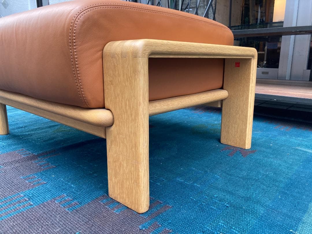 良品・現行☆旭川‐カンディハウス／ボルス／オットマン・スツール／キャメルレザー