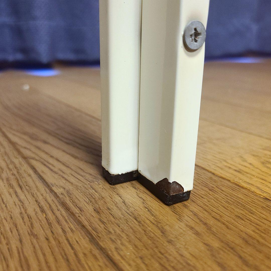 ミッドセンチュリー　ガラス天板テーブル　ホワイト　ローテーブル　昭和レトロ