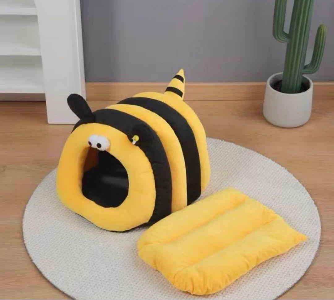 ミツバチ型ペットハウス クッション付き
