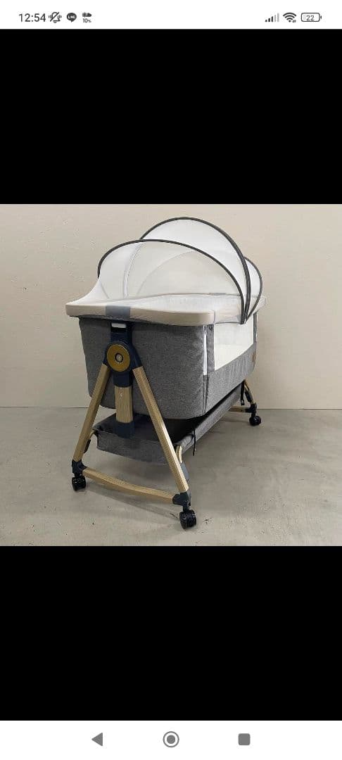 Maydolly 折りたたみ式 添い寝 ベビー用ベッド グレー