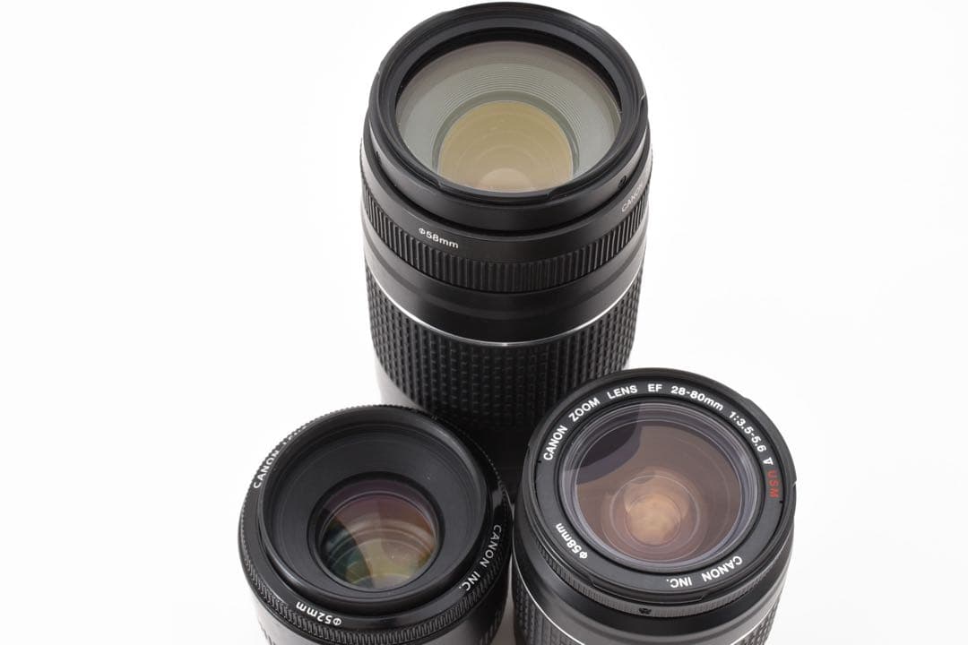 保証付き/Canon EOS80D標準&望遠&単焦点トリプルレンズセット