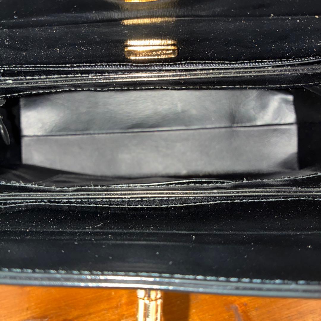 【美品】濱野皮革工藝 hamano 冠婚葬祭　フォーマルバッグ 黒　レザー