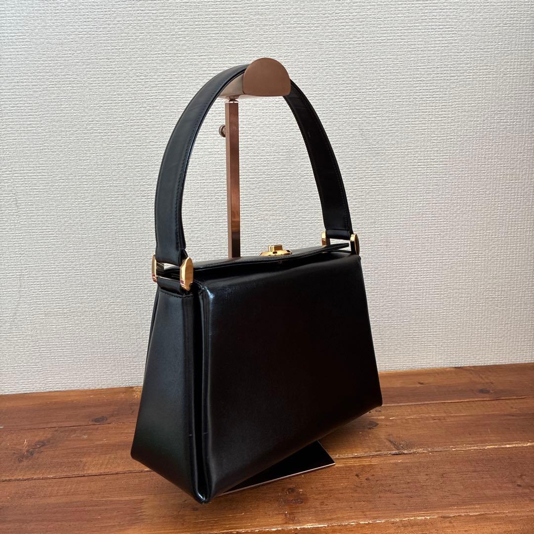 【美品】濱野皮革工藝 hamano 冠婚葬祭　フォーマルバッグ 黒　レザー