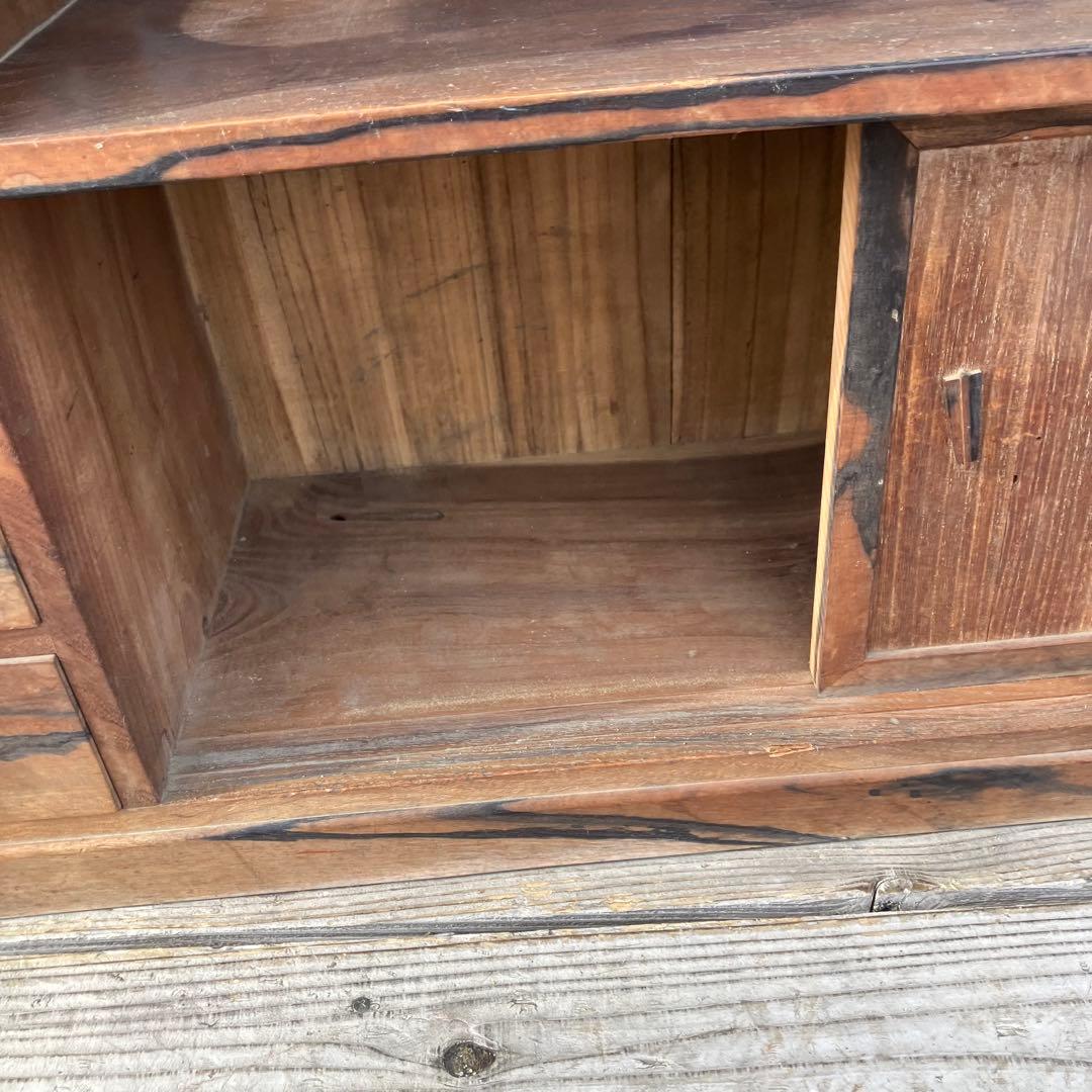 昭和レトロ 木製茶箪笥 茶棚 飾り棚 サイドボード 古家具 古民家 ビンテージ