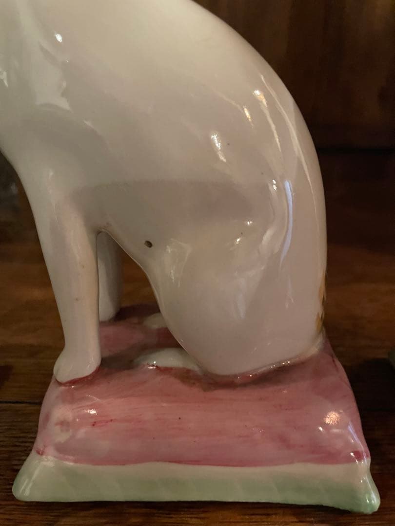 アンティーク雑貨 ANTIQUE STAFFORDSHIRE POTTERY SEATED CAT