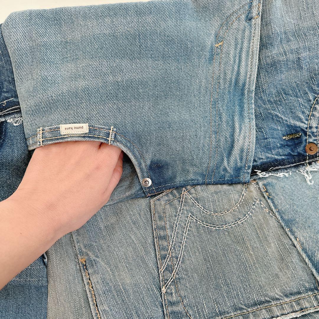 デニムリメイク　かなり大きめ　ポケット10個！多収納　トートバッグ