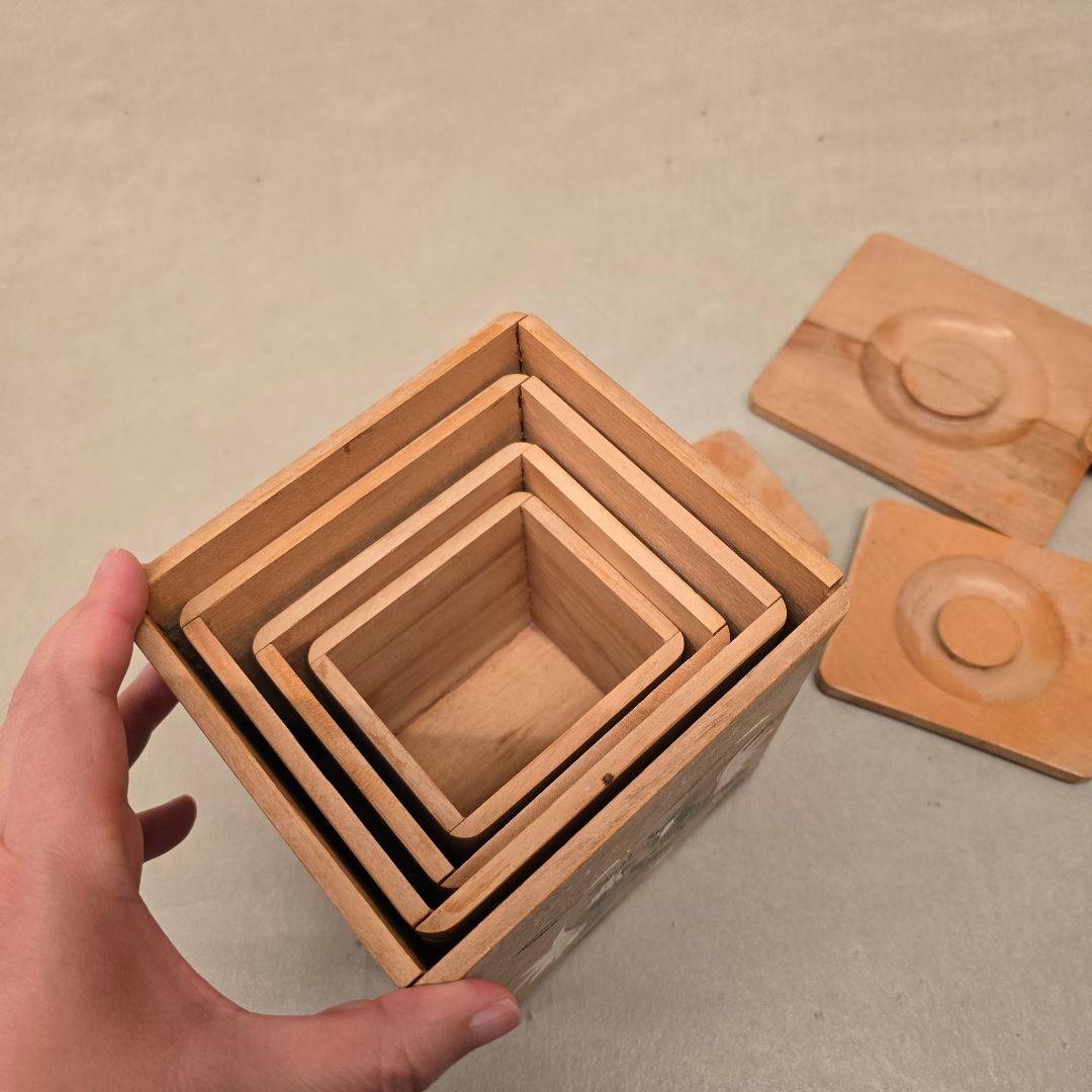 木製キャニスター　4個セット　ヴィンテージ　アンティーク