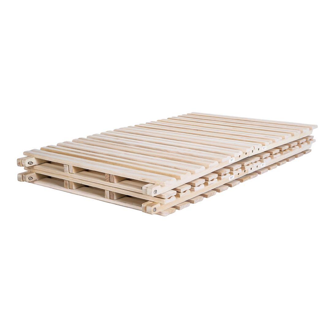 【新品】140cmダブル 折りたたみ天然桐すのこベッド 二つ折り コンパクト収納