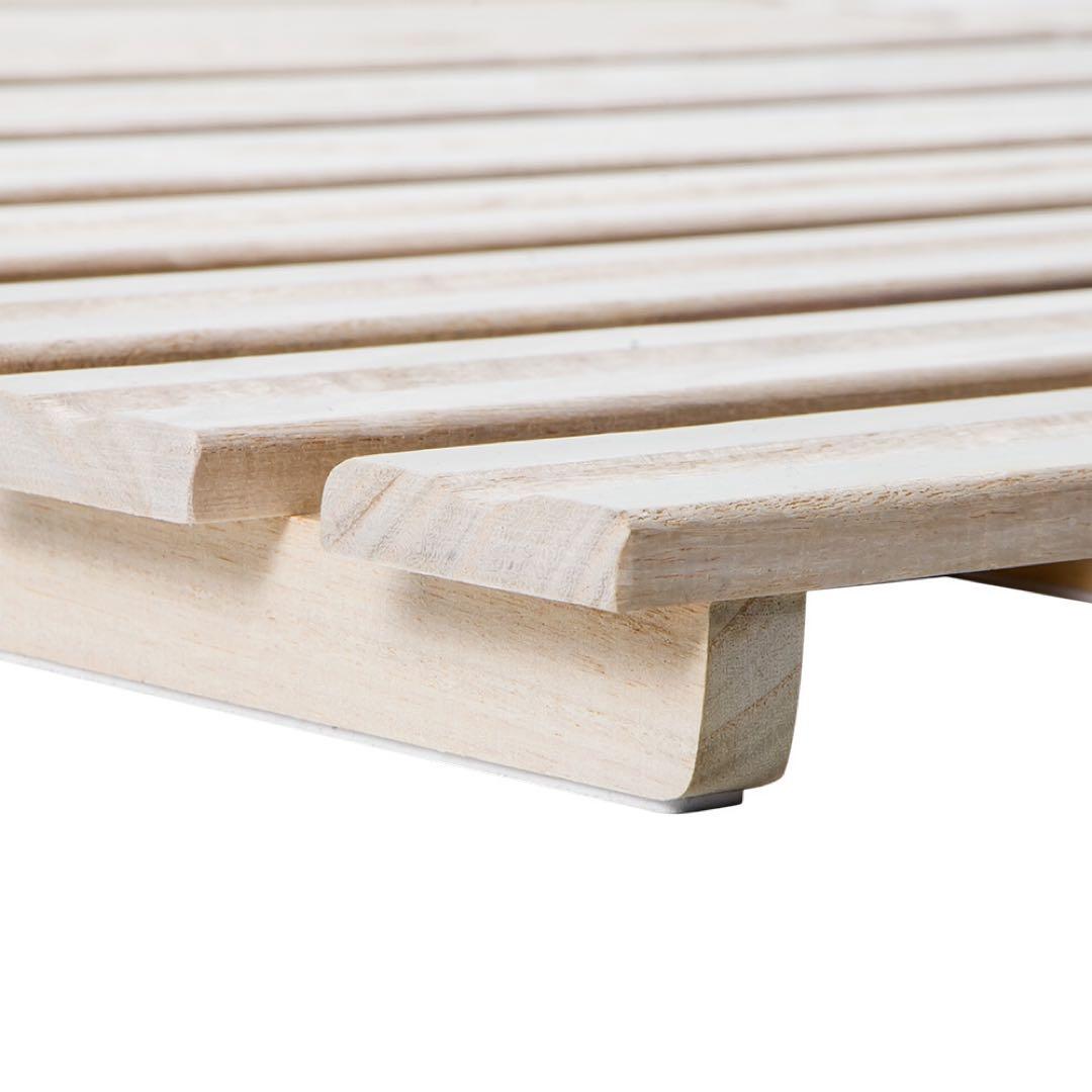 【新品】140cmダブル 折りたたみ天然桐すのこベッド 二つ折り コンパクト収納