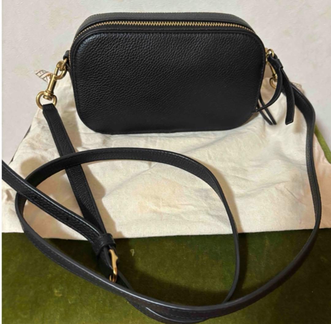 Sale‼️トリバーチブラックレザーショルダーバッグ