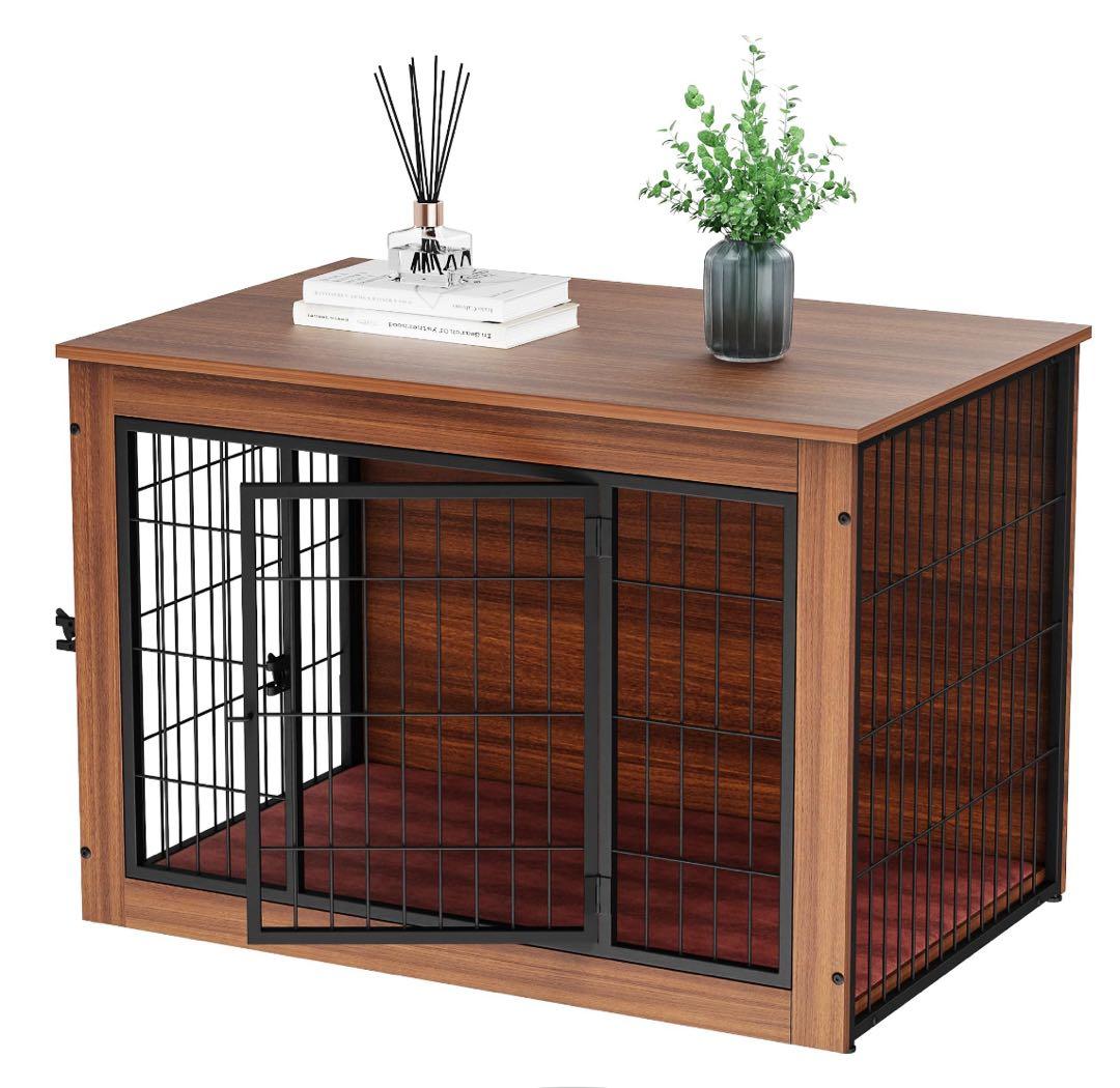 犬用ケージ 木製 ブラウン Sサイズ(小型犬用)