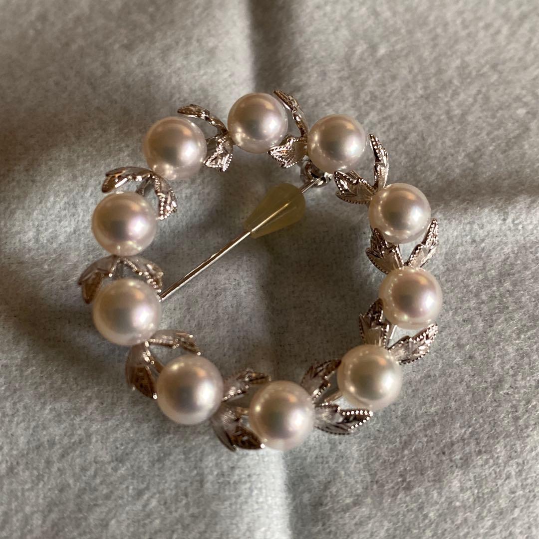 ミキモト　ブローチ　葉彫り　入学式　卒業式　結婚式