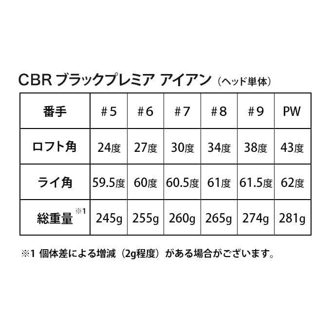 ☆新品 CBRブラックプレミア 高反発アイアン ヘッドのみ 6個セット