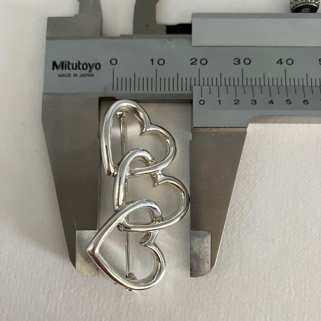 美品 TIFFANY＆Co ティファニー トリプル オープンハート ピンブローチ