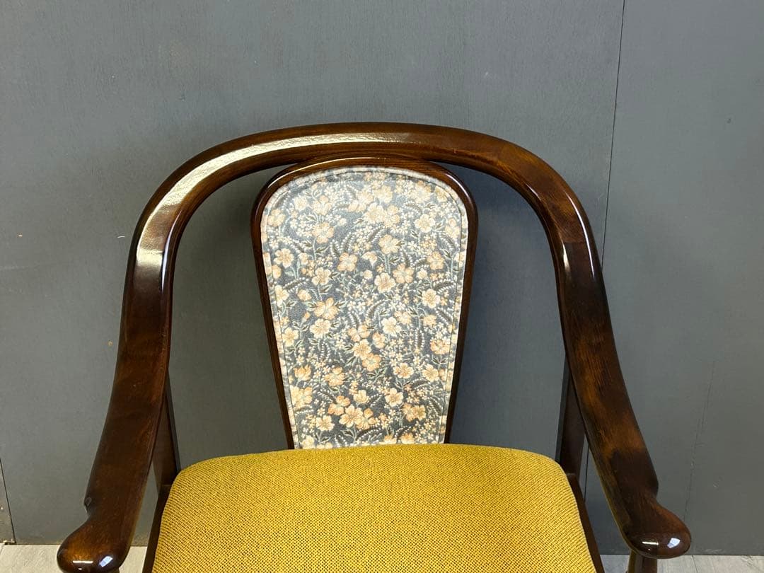 リメイク品　尾州生地　イエロー座面　カリモク　コロニアル　アームソファ　NI