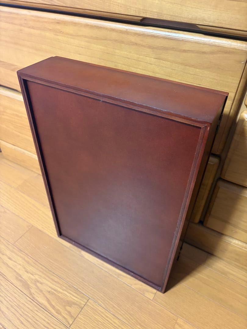 コレクションケース 木製 背面ミラー 棚ガラス5枚付