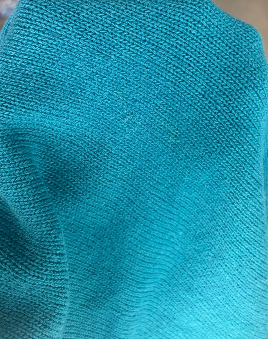 GUCCI ターコイズ クルーネックニット★レディースOK ★GGプレート付き