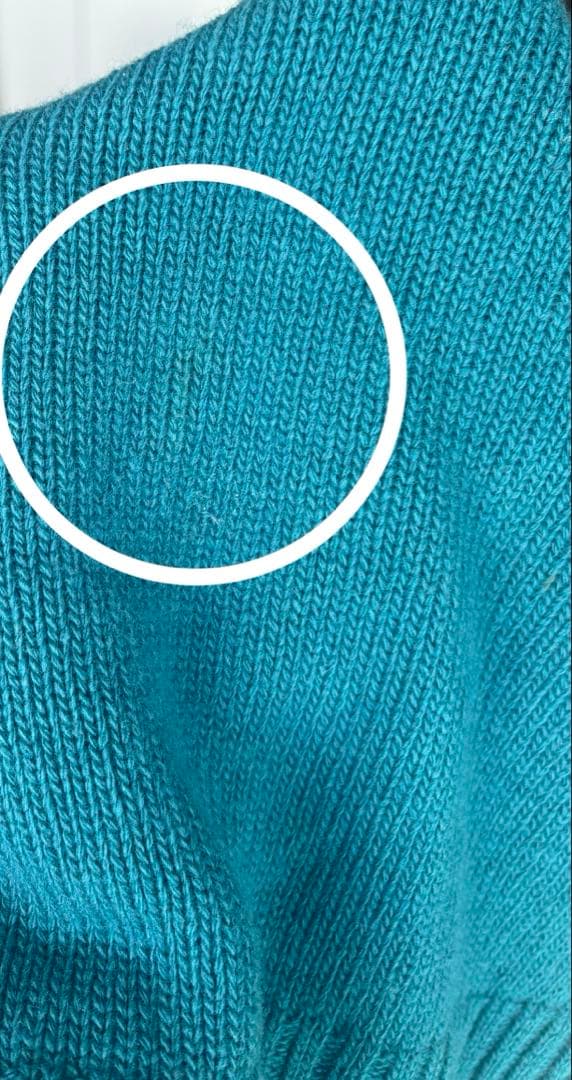 GUCCI ターコイズ クルーネックニット★レディースOK ★GGプレート付き