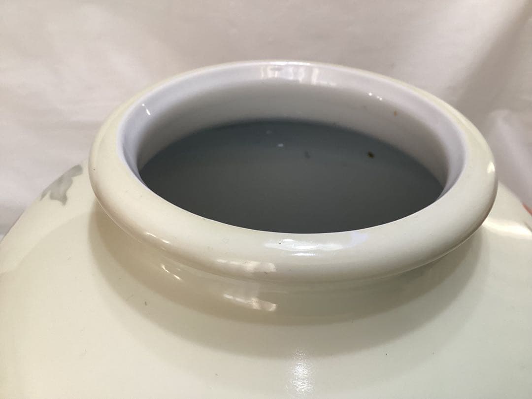 オールドノリタケ　日陶印　月桂樹　大輪牡丹花柄陶器花瓶　ビンテージ　昭和レトロ