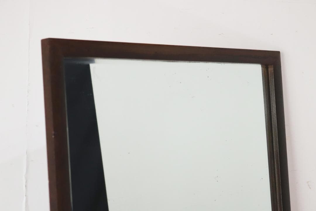 ヴィンテージ ミラー 鏡 立て掛け 木製 オーク材 ウォールミラー レトロ