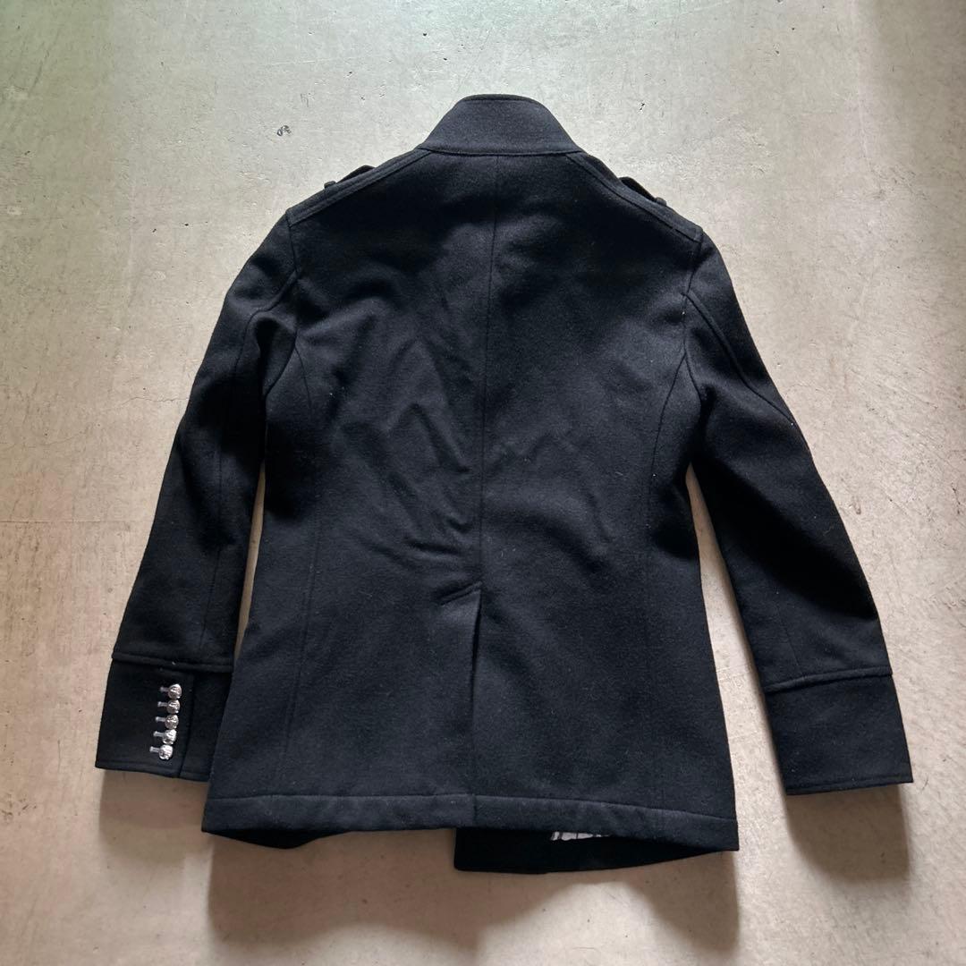 美品バーバリーブラックレーベル裏地ノバチェックメルトンPコートジャケットMサイズ