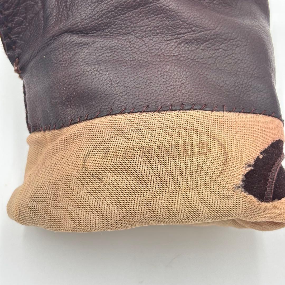 HERMES エルメス Hロゴモチーフ レザー グローブ 革手袋　ボルドー