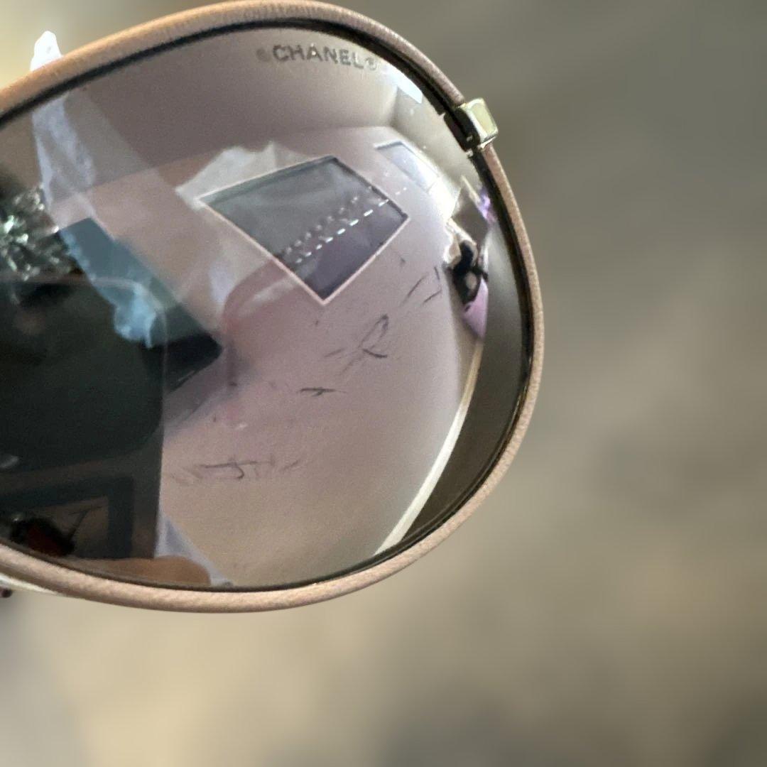 ピンク ラウンド型 サングラス イタリア製