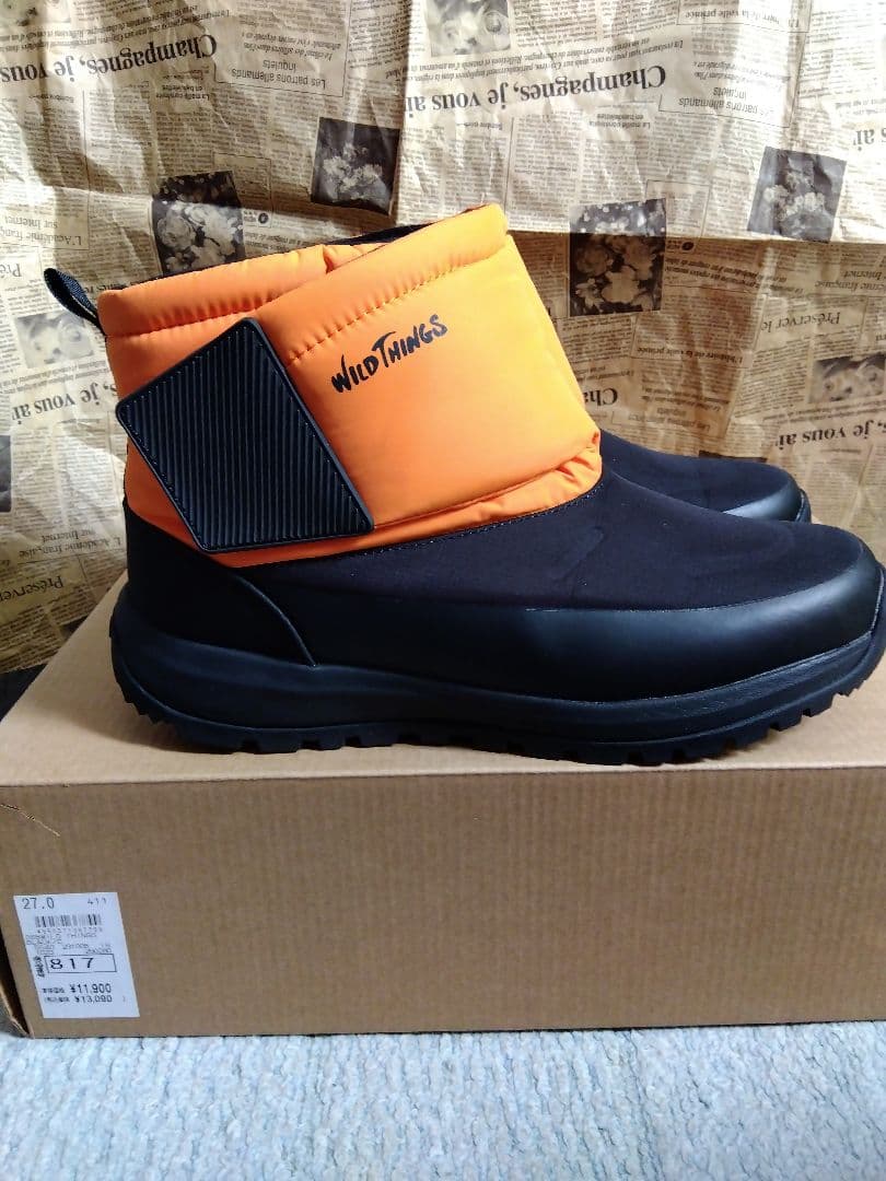WILD THINGS スノーブーツ オレンジ/ブラック　27㌢