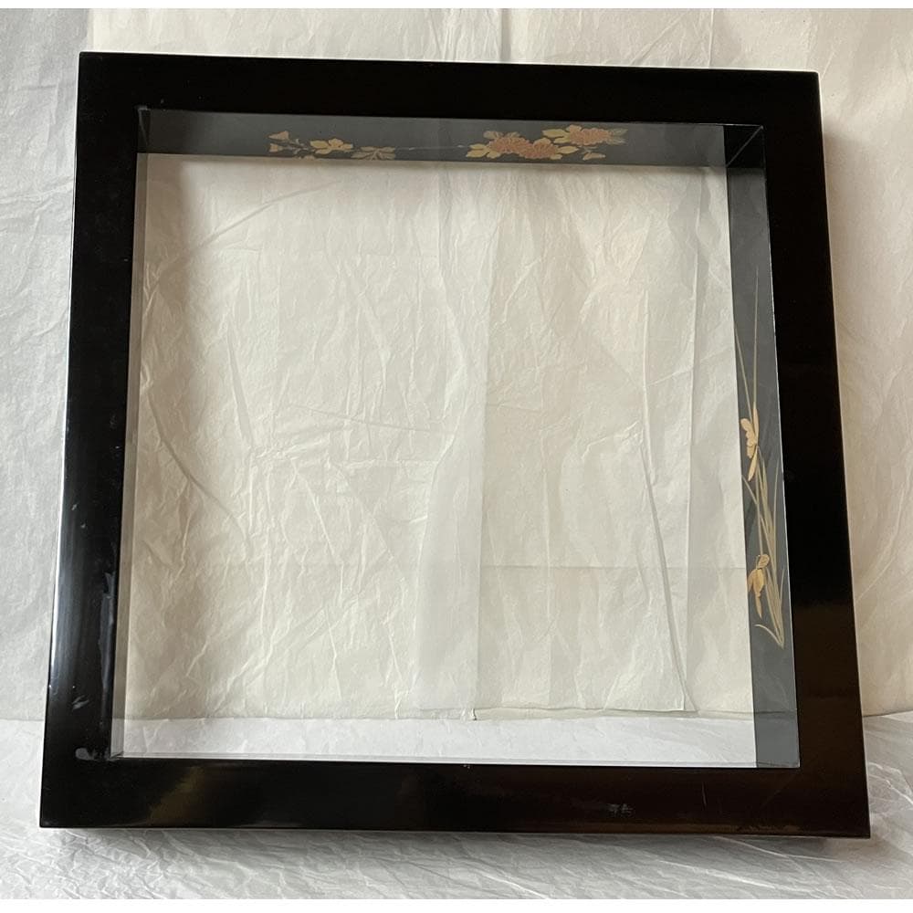 e3138 輪島塗 炉縁 四君子蒔絵 共箱 茶道具