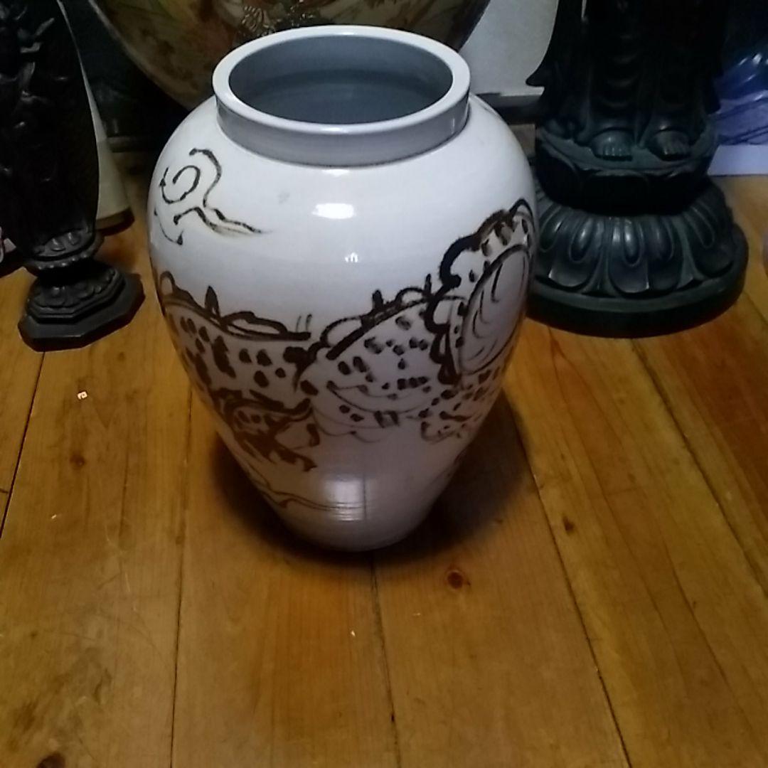 陶磁器/鉄釉風雲龍花瓶