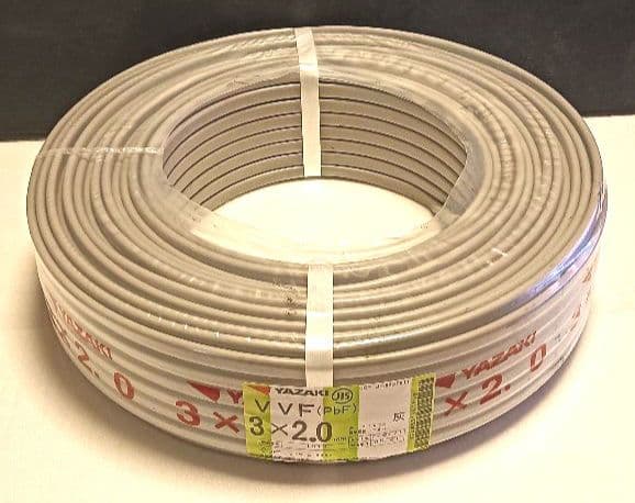 YAZAKI VVF(PbF) 3×20mm ケーブル 100m