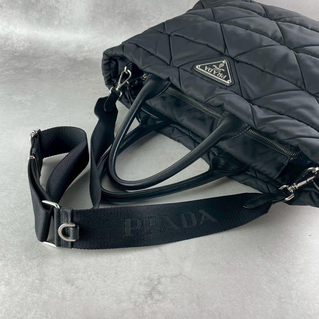 【未使用級】プラダ ハンドバッグ 2way 三角 Re-Nylon ブラック