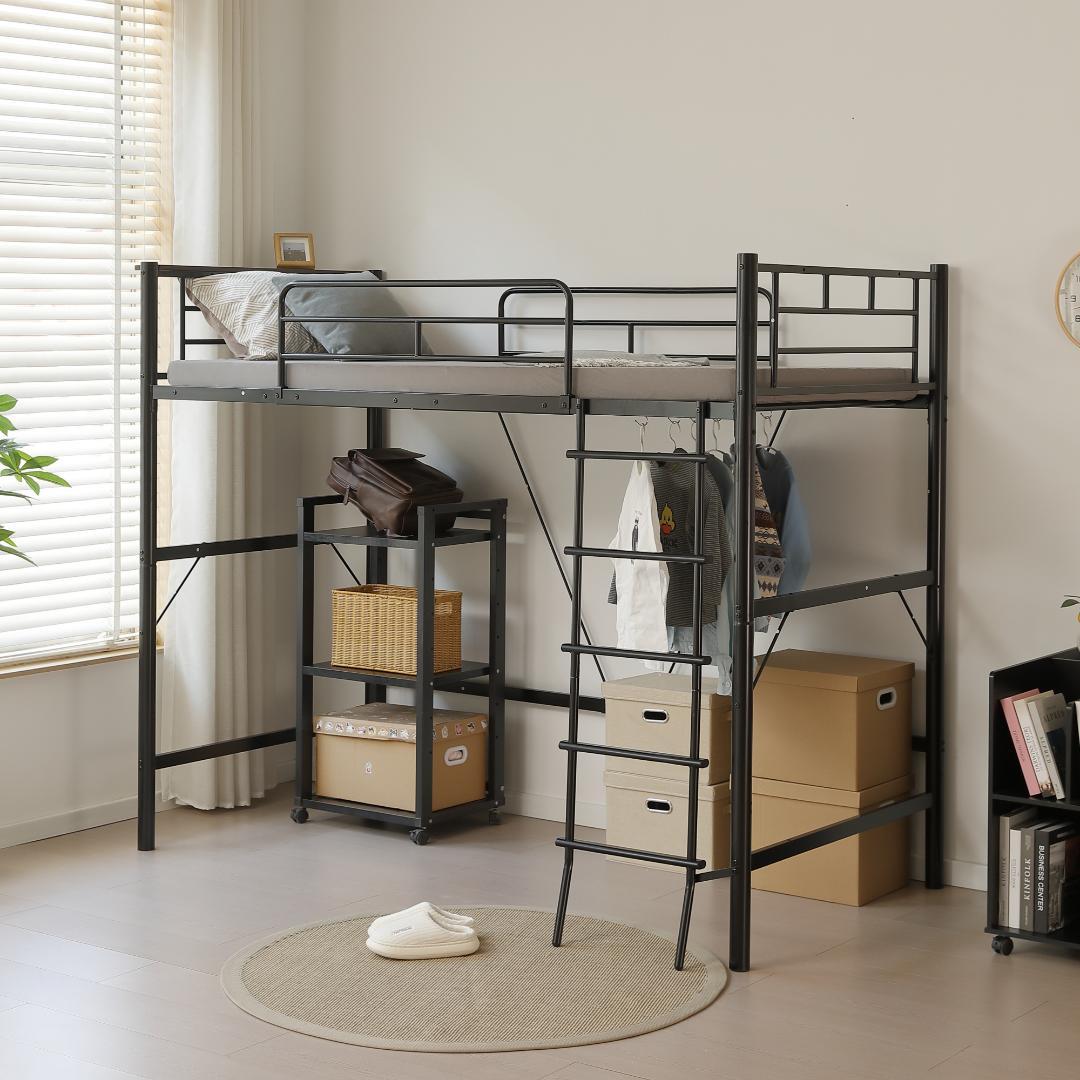 限定価格！ロフトベッド（S）コンセント付き ベッド 大人用 二段ベッド 耐震