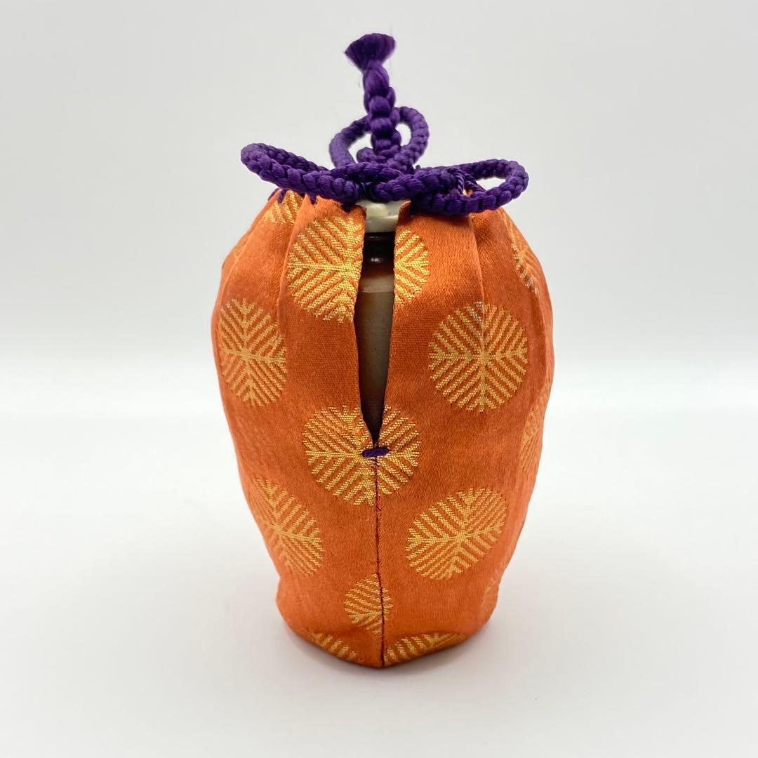 肩衝茶入 備前焼 火襷　木村陶峰　共箱入　茶道具　濃茶器　仕覆:唐松緞子　古美術