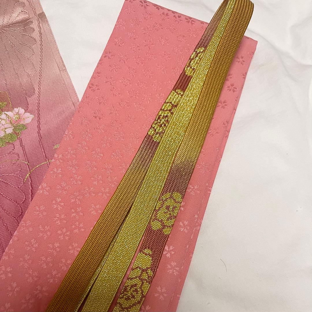 Y*G様 訪問着　訪問着フルセット　ラベンダーグレー　孔雀と牡丹　袋帯